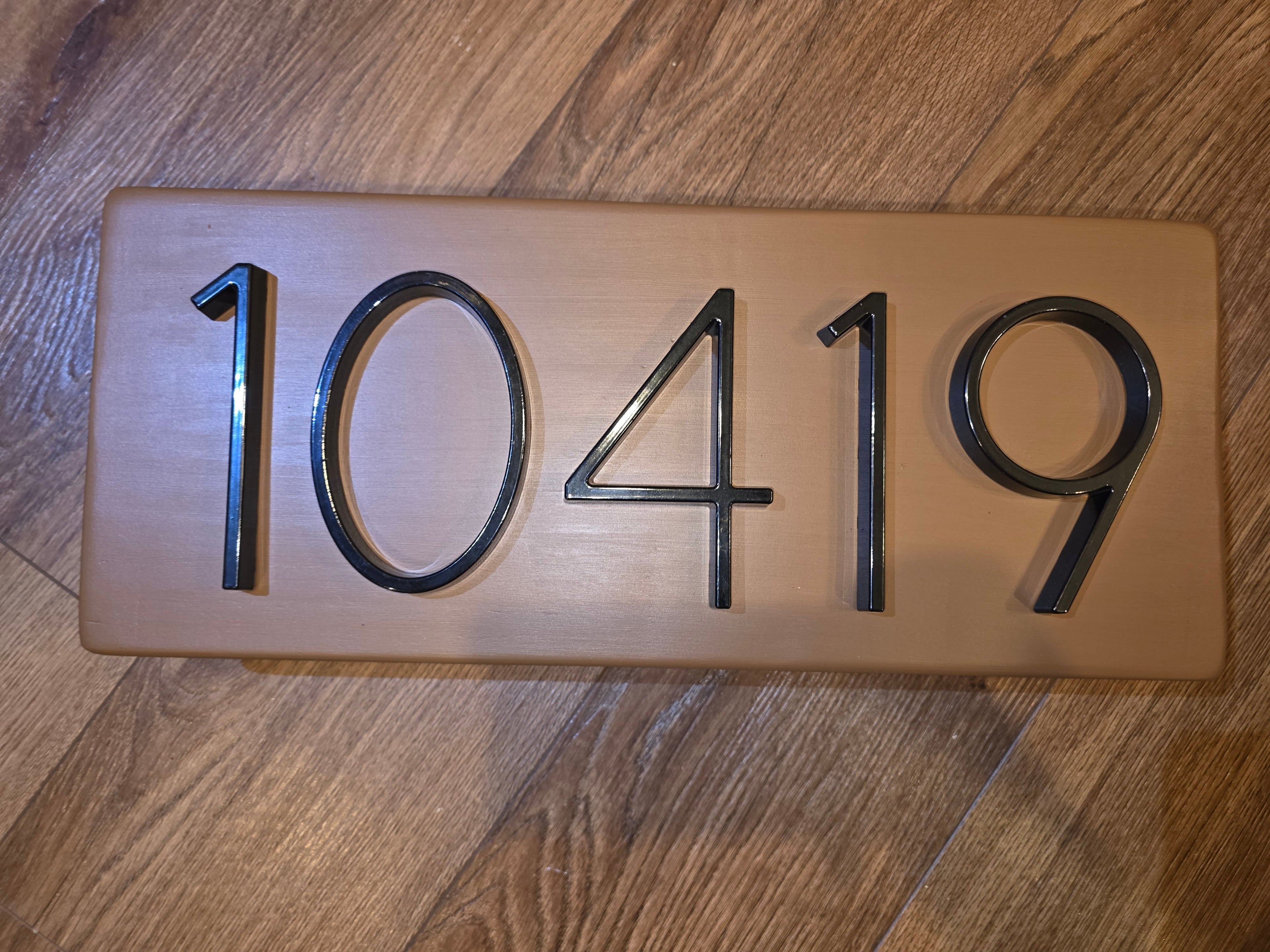 Address Numbers on Painted Wooden Plaque