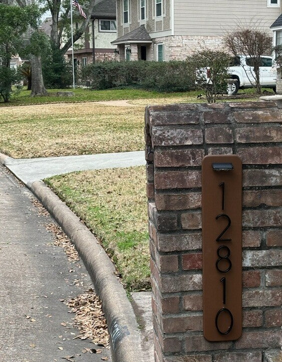 Address Numbers on Painted Wooden Plaque